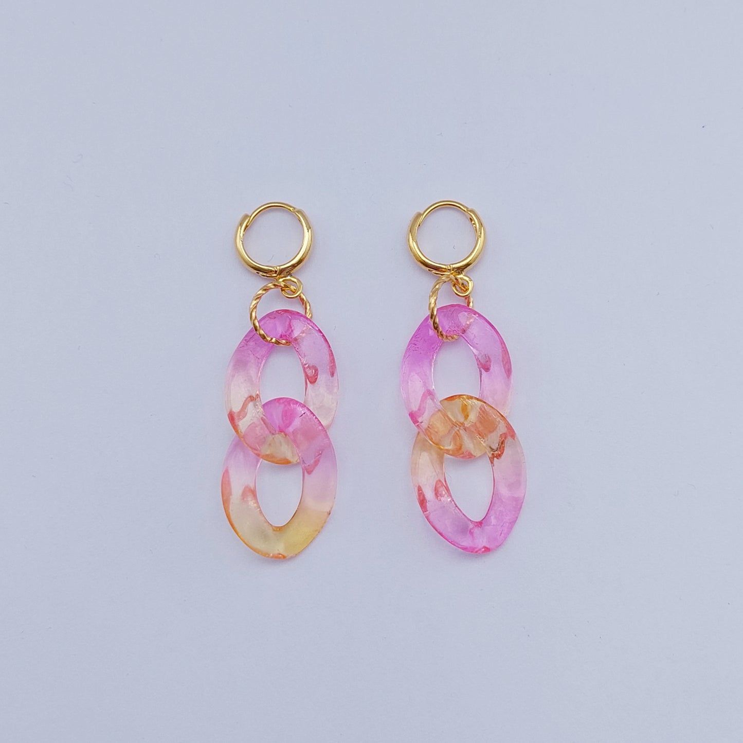 Ocean breeze pink sun oorbellen set