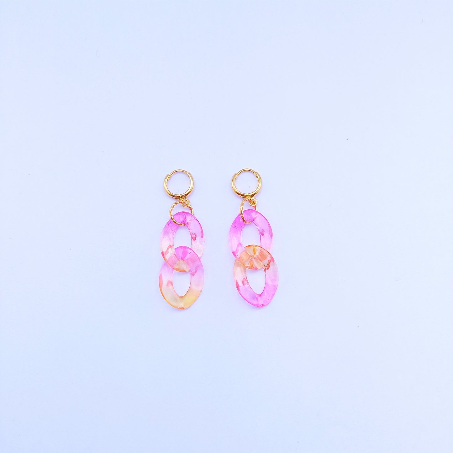 Ocean breeze pink sun oorbellen set