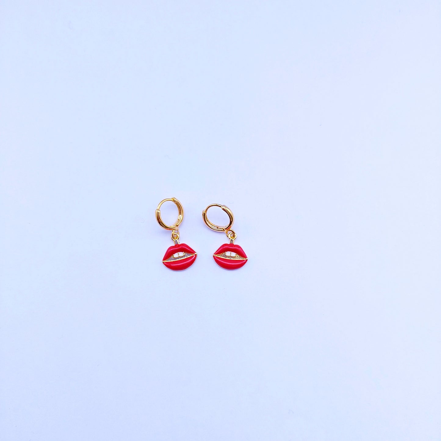 Red lips White teeth oorbellen set