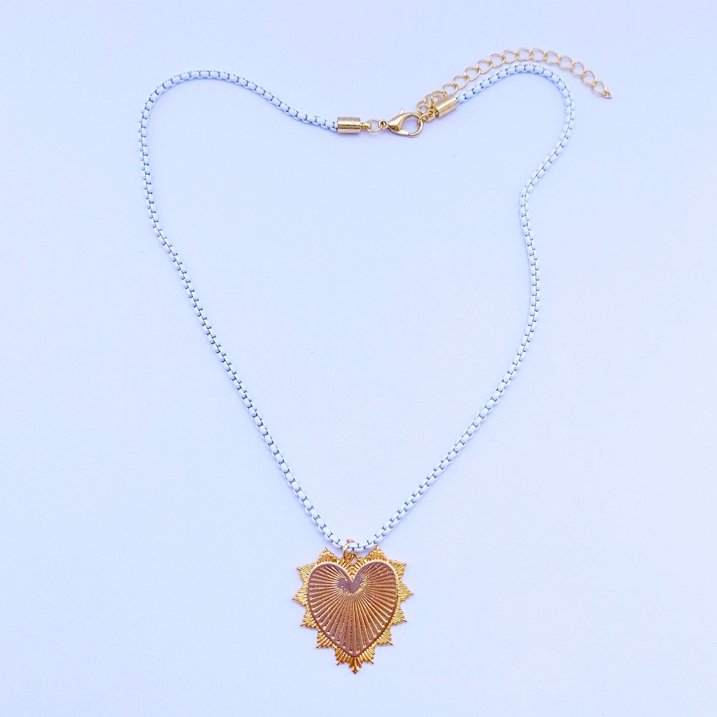 Witte ketting met big heart