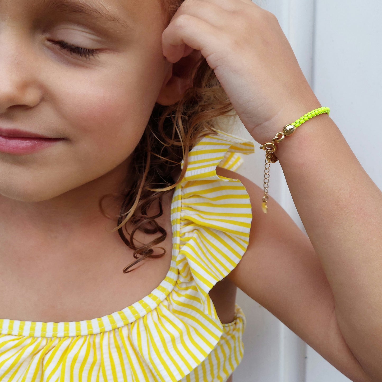 Blue Lagoon Twinning moeder & kind armbanden -  fluo sun