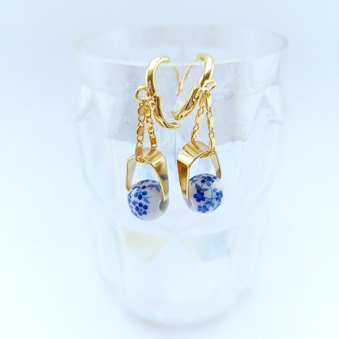 Positano blue-white oorbellen