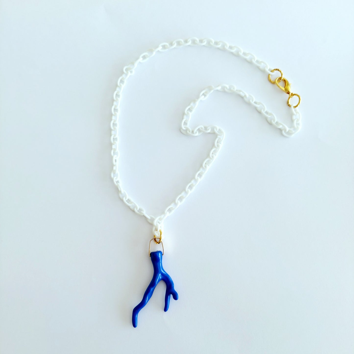 Amalfi koraal ketting wit-cobalt