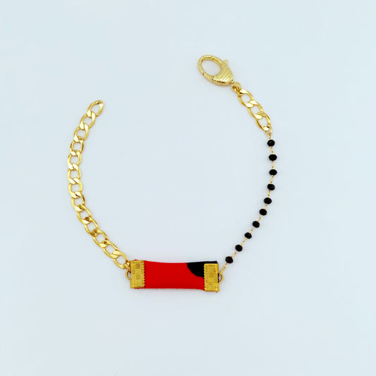 ODE fijne medaille armband rood