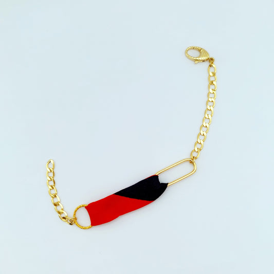 ODE medaille armband rood blauw