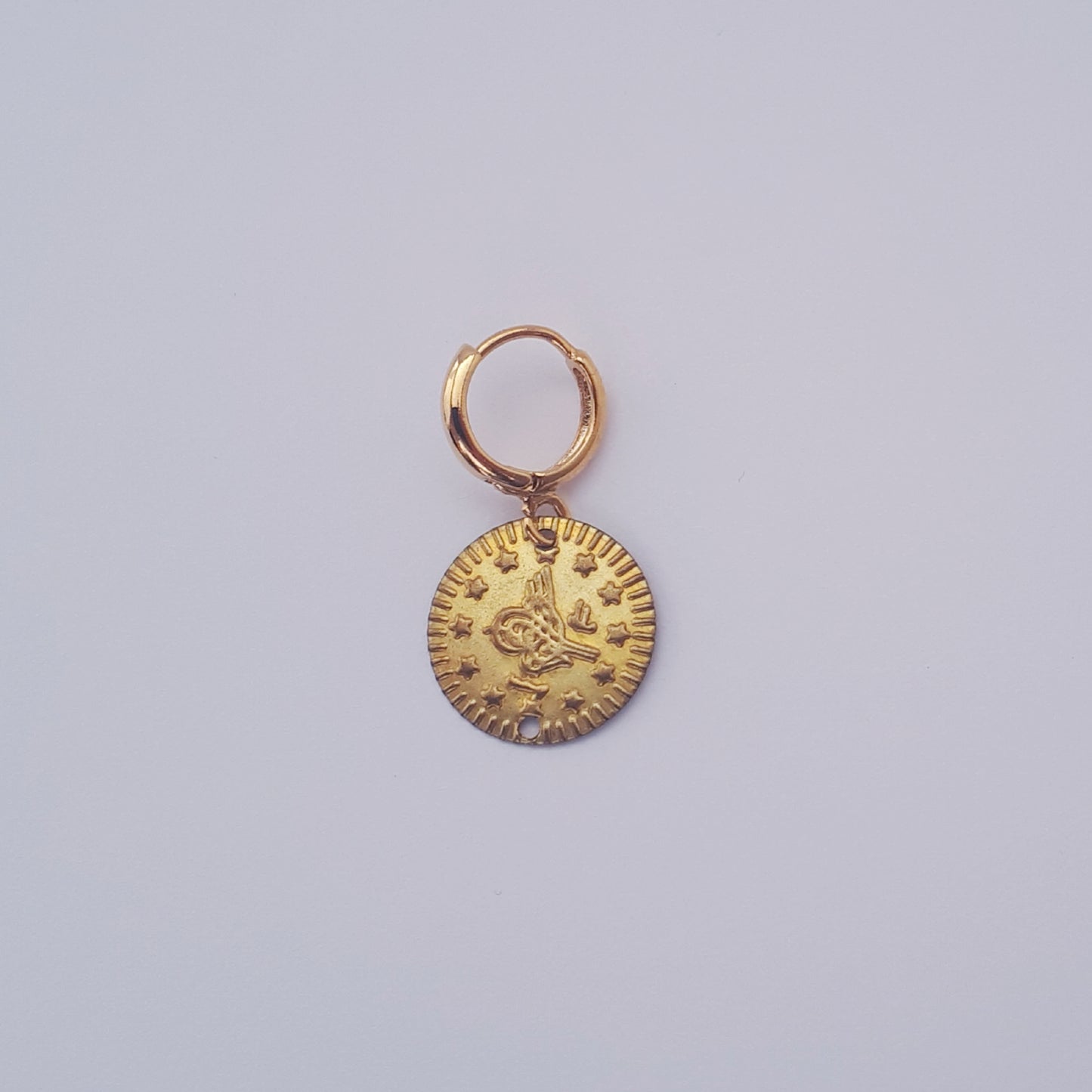 Cent amulet single oorbel