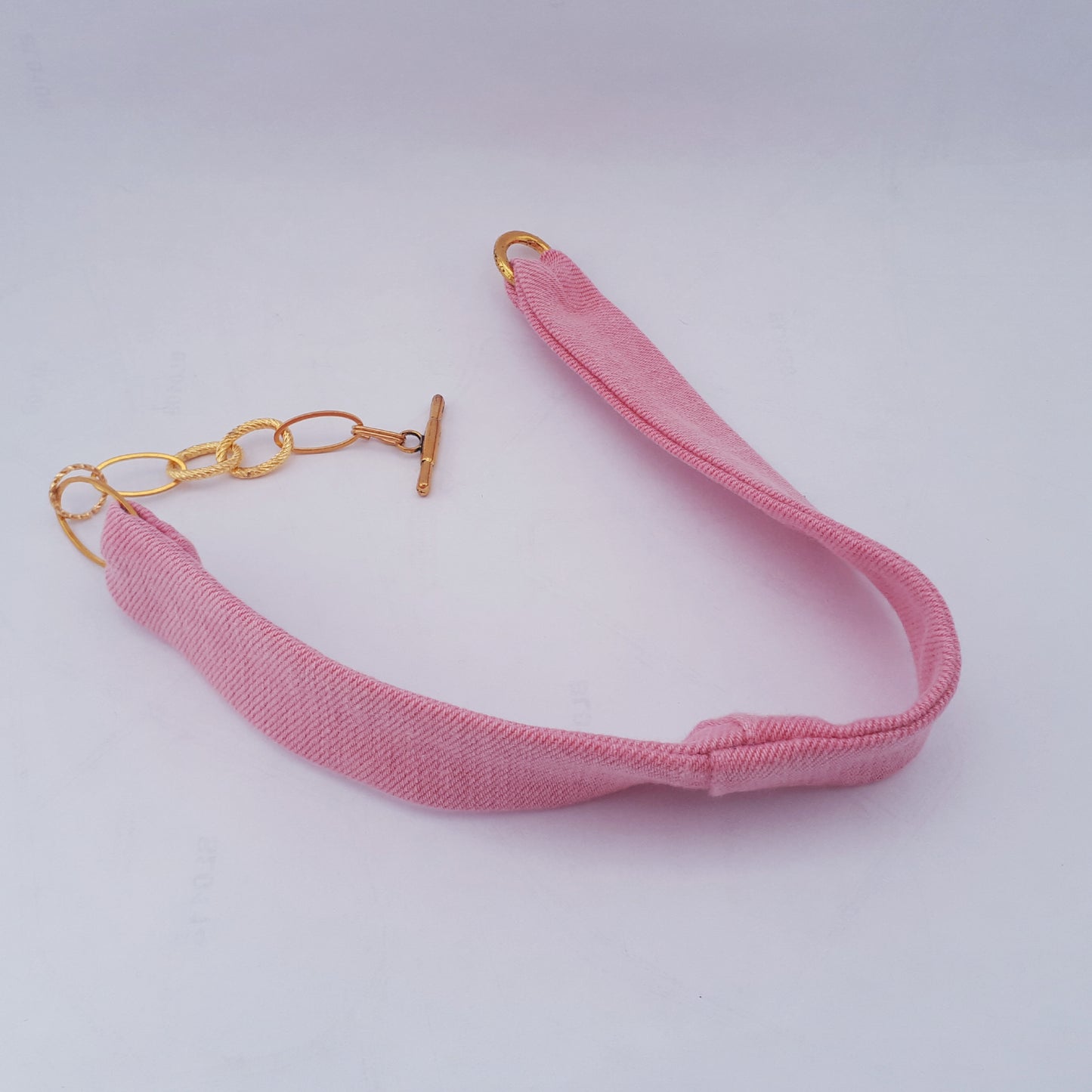 Pink jeans dubbel twist statement armband