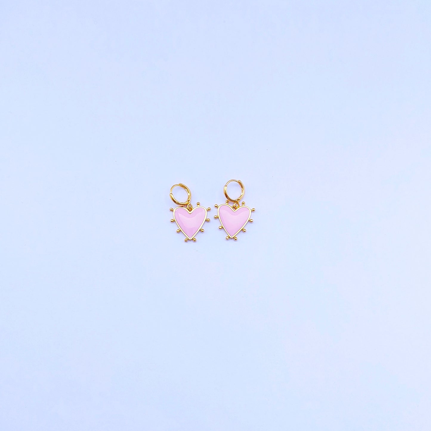 Pink heart oorbellen set