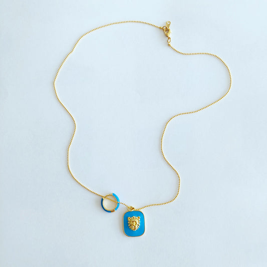 Blue Lagoon ketting met turquoise amulets