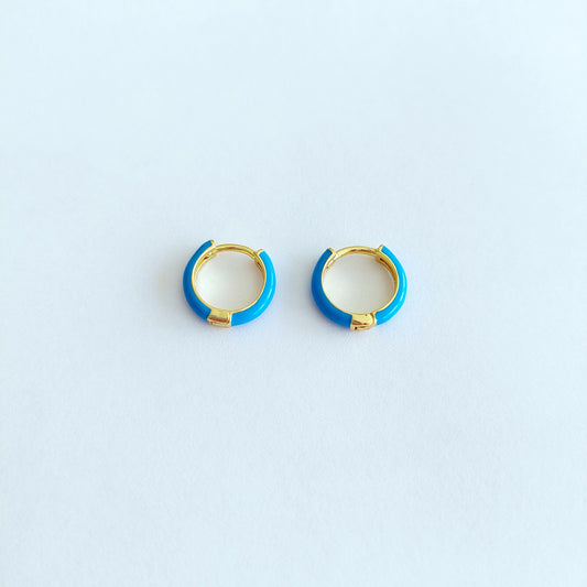 Blue Lagoon turquoise ringetjes oorbellen