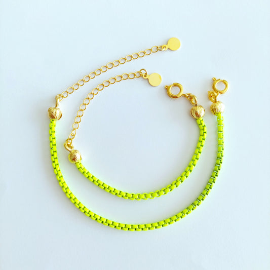 Blue Lagoon Twinning moeder & kind armbanden -  fluo sun