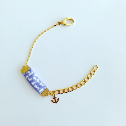 Amalfi lila wit anker armband