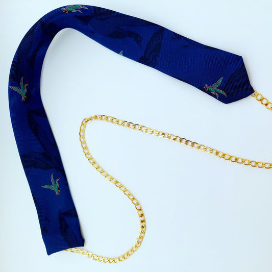 ODE stropdas ketting cobalt - vogel