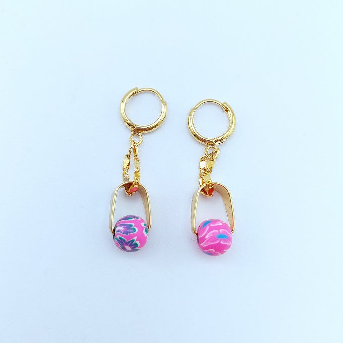 Positano fushia-blauw oorbellen