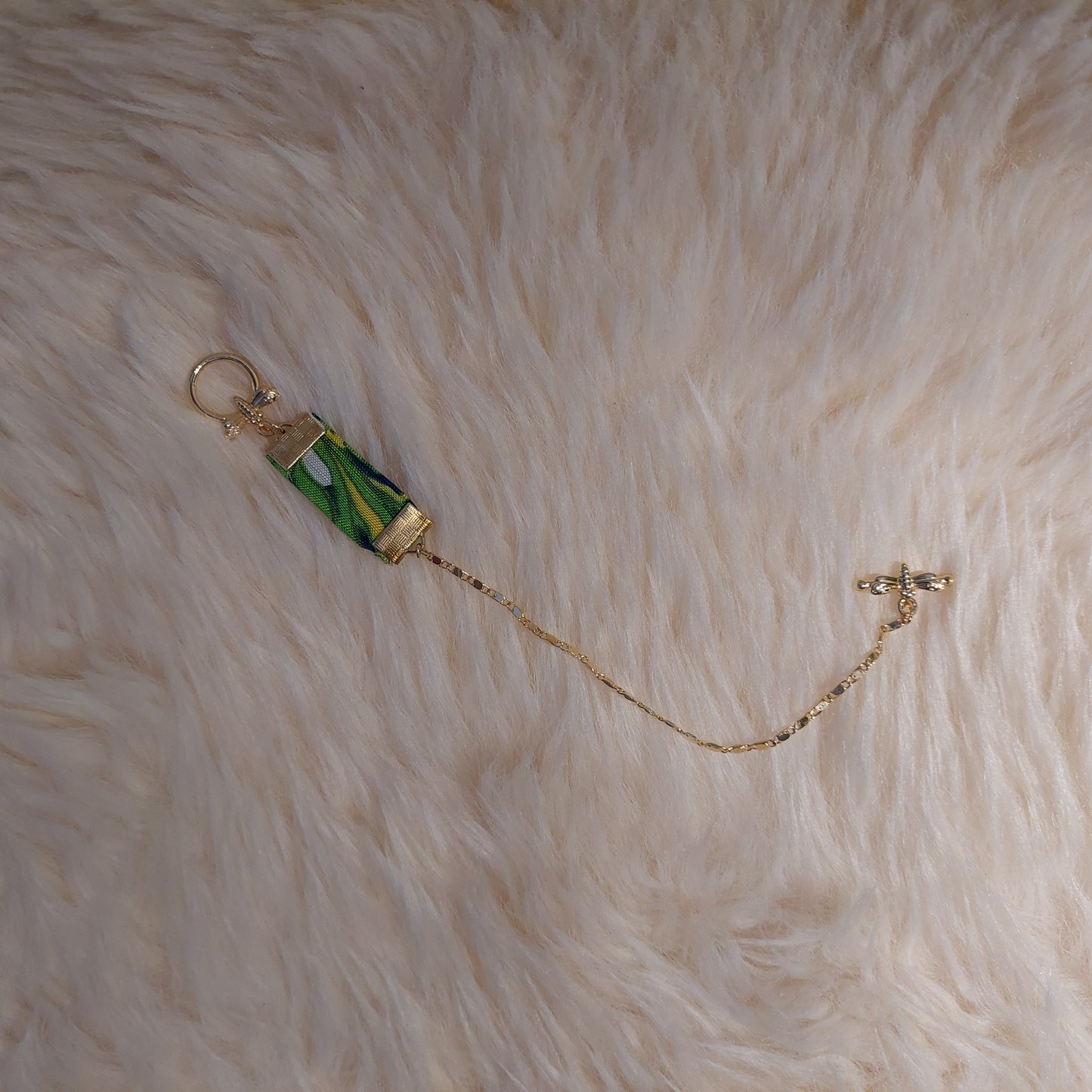 Libelle Medaille armband - groen/geel - " Blossem Garden "