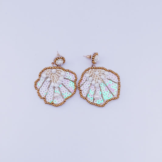 Art Deco schelp oorbellen
